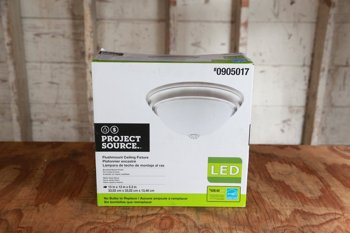 Project Source 13-in Brushed Nickel Flush Mount Light ENERGY STAR