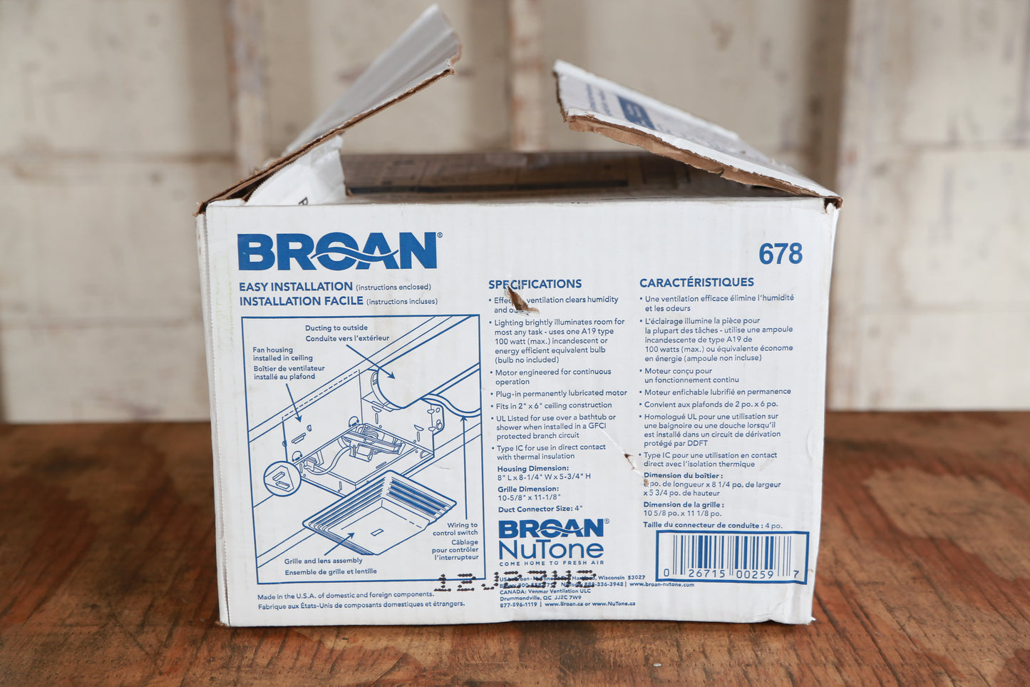 Broan 678 Ventilation Fan