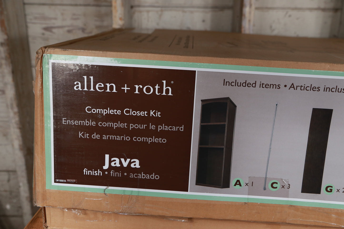 allen + roth 2-ft to 8-ft W x 6.83-ft H Java Wood Closet Kit