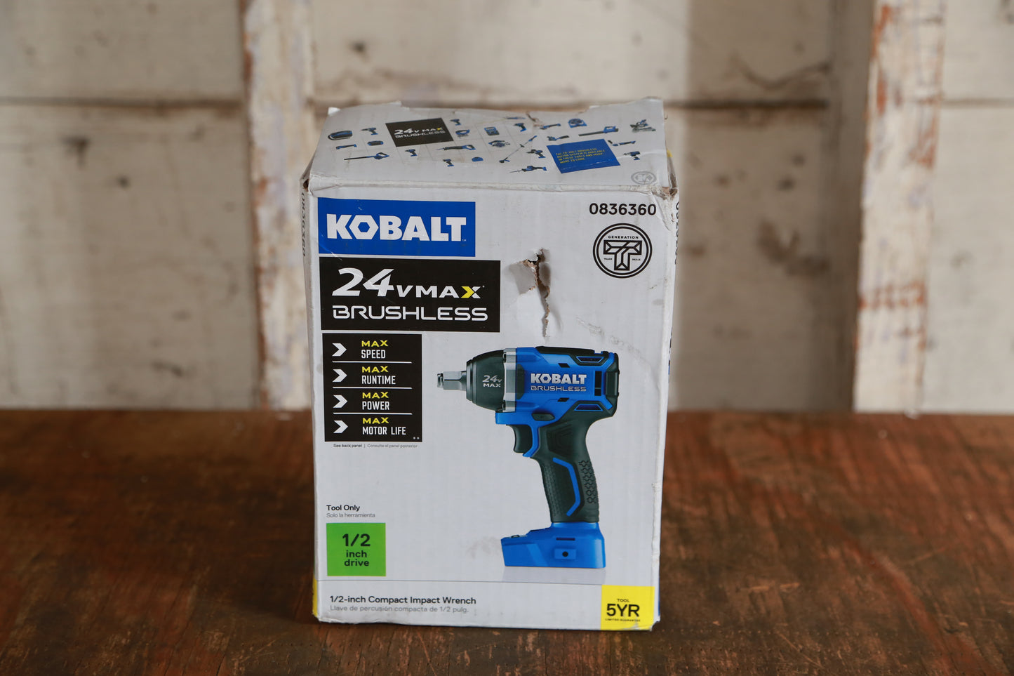 Kobalt 24-volt Max Variable Speed Brushless 1/2-in Drive Cordless Impact Wrench (Tool Only)