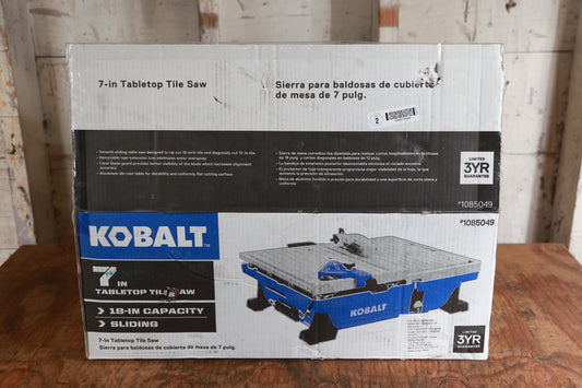 Kobalt 7-in 6-Amp Wet Tabletop Sliding Table Tile Saw